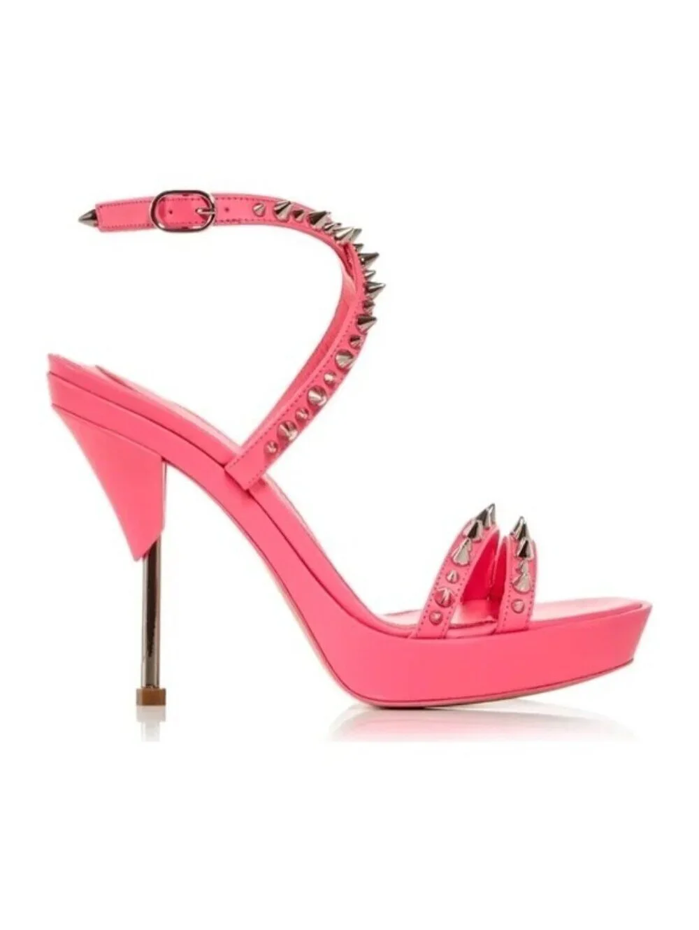 Alexander McQueen Platform Studded Strappy Sandals Metallic Pink EU 36 NWT $950